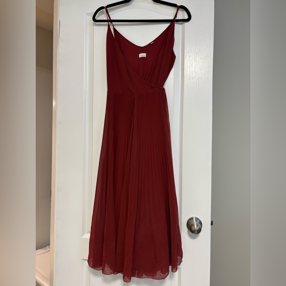 Aritzia Wilfred Deep Red Maxi Wrap Dress